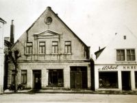 Der Markt in Wildeshausen - Wohn- und Geschäftsgebäude vor dem Abriss in den 1950er Jahren.
